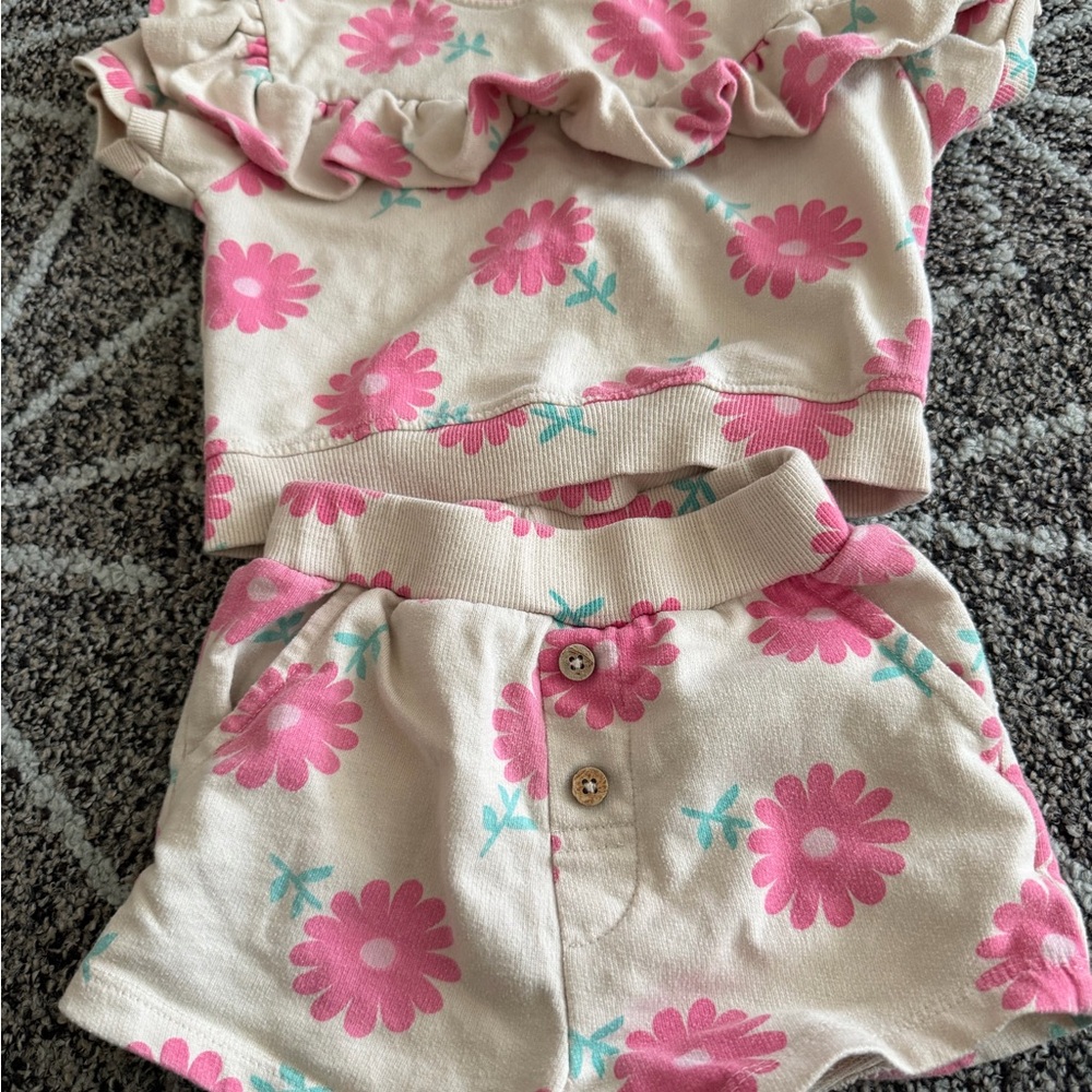 Jessica Simpson Pink and Cream Floral Kids Set